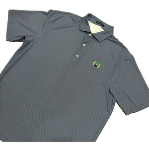 Turtleson Shirt Mens Large Blue Geometric Golf Polo Tour Performance Preppy Polo
